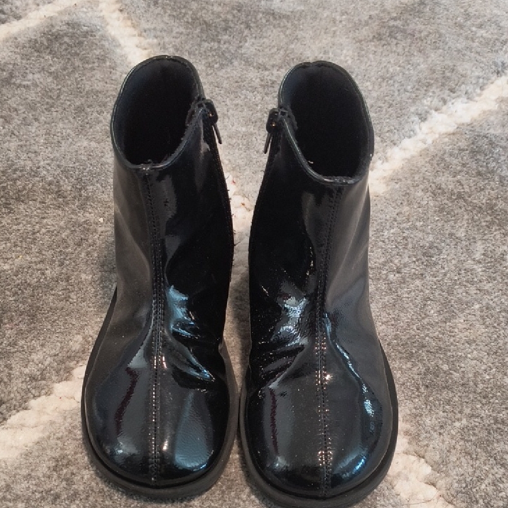 Zara Black Patent Kids Ankle Boots 28